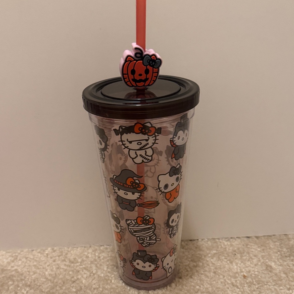Hello Kitty Halloween Party Tumbler - Black and Pink